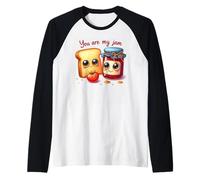 Cute Toast Jam Apple Sweet Couple Design Raglan Baseball Tee