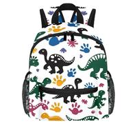 Cute Toddler Backpack - Cartoon Dinosaurs Paws Patterns Modern Kids Bag for Preschool, School, Girls, and Little Kids