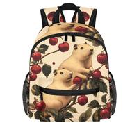 Cute Toddler Backpack - Cherries Capybaras Pattern Modern Kids Bag for Preschool, School, Girls, and Little Kids