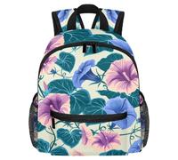 Cute Toddler Backpack - Color Morning Glory Blossoms Pattern Modern Kids Bag for Preschool, School, Girls, and Little Kids