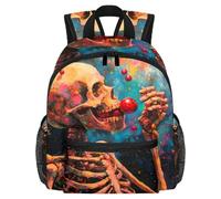 Cute Toddler Backpack - Colorful Galaxy Skeleton Cherries Modern Kids Bag for Preschool, School, Girls, and Little Kids
