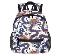 Cute Toddler Backpack - Cool Chinese Dragon Pattern Modern Kids Bag for Preschool, School, Girls, and Little Kids