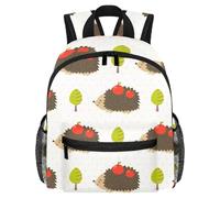 Cute Toddler Backpack - Cute Hedgehog Apples Pattern Modern Kids Bag for Preschool, School, Girls, and Little Kids
