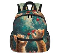 Cute Toddler Backpack - Galaxy Kittens Cherries Modern Kids Bag for Preschool, School, Girls, and Little Kids