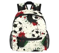 Cute Toddler Backpack - Grunge Splashes Soccer Football Pattern Modern Kids Bag for Preschool, School, Girls, and Little Kids