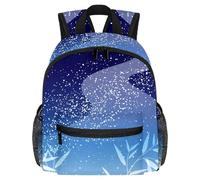 Cute Toddler Backpack - Japan Milky Way and Bamboo Leave Blue Modern Kids Bag for Preschool, School, Girls, and Little Kids