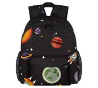 Cute Toddler Backpack - Outer Space Galaxy Planets Modern Kids Bag for Preschool, School, Girls, and Little Kids