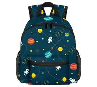 Cute Toddler Backpack - Outer Space Planets Alien Earth Modern Kids Bag for Preschool, School, Girls, and Little Kids