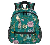 Cute Toddler Backpack - Retro Garde Blossom Flower Birds Spring Modern Kids Bag for Preschool, School, Girls, and Little Kids