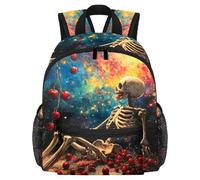 Cute Toddler Backpack - Skeleton Cherries Color Galaxy Modern Kids Bag for Preschool, School, Girls, and Little Kids