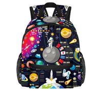 Cute Toddler Backpack - Space 3D Galaxy New Horizons Universe Modern Kids Bag for Preschool, School, Girls, and Little Kids