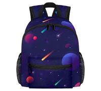 Cute Toddler Backpack - Star with Planets Modern Kids Bag for Preschool, School, Girls, and Little Kids