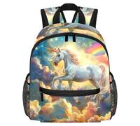Cute Toddler Backpack - Unicorn and Rainbow in the Sky Modern Kids Bag for Preschool, School, Girls, and Little Kids