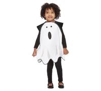Smiffys Toddler Ghost Tabard, White, Halloween Child Fancy Dress, Halloween Dress Up Costumes