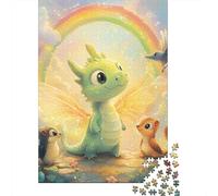Cute Toddler Dragon Paper Jigsaw Puzzles for Adults 1000 Piece Rectangular Puzzle for Adults Game 1000pcs (38x26cm)