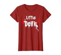 Cute Toddler Kids Little Devil Halloween Trick Or Treat T-Shirt, Women, Cranberry Red, Medium