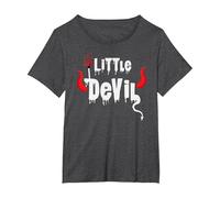 Cute Toddler Kids Little Devil Halloween Trick Or Treat T-Shirt, Women's Plus, Dark Heather Grey, 2X