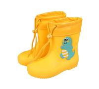Cute Toddler Wellies with Adjustable Drawstring Cuff Adorable Cartoon Print Non-Slip Waterproof Design for Outdoor Play, Muddy Puddles & Rainy Days Yellow