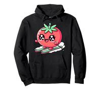 Cute Tomato On Skis Kawaii Winter Alpine Snow Pullover Hoodie