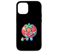 Cute Tomato Playing Field Hockey Cartoon Case for iPhone 12/12 Pro