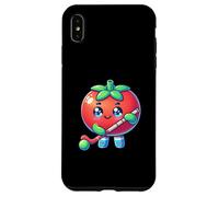 Cute Tomato Playing Field Hockey Cartoon Case for iPhone XS Max
