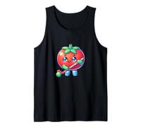 Cute Tomato Playing Field Hockey Cartoon Tank Top