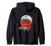 Cute Tomato Playing Football Funny Game Day Team Fan Zip Hoodie