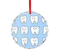 Cute Tooth Pattern Hanging Decoration Glass Ornament | Christmas Tree Pendant Happy Engagement Gift for Wedding