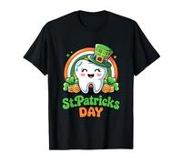 Cute Tooth St Patricks Day Lucky Shamrock Rainbow Dental T-Shirt