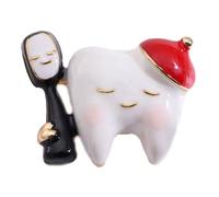 Cute Tooth Toothbrush Brooch Pin Dentist Lapel Pin Badges Doctor Nurse Gift Jewelry Accessories for Dental Assistant Hygienist Men Women