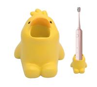 Cute Toothbrush Holder, Cartoon Toothbrush Stand, Animal-Shaped Toothpaste Organiser, Adorable/Space-Saving Counter Ornament, Ideal for Kids, Bathroom, Hippo/Duckling/Shark/