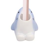 Cute Toothbrush Holder, Cartoon Toothbrush Stand, Animal-Shaped Toothpaste Organiser, Adorable/Space-Saving Counter Ornament, Ideal for Kids, Bathroom, Hippo/Duckling/Shark/
