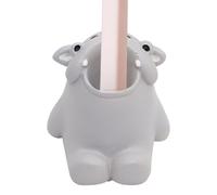 Cute Toothbrush Holder, Cartoon Toothbrush Stand, Animal-Shaped Toothpaste Organiser, Adorable/Space-Saving Counter Ornament, Ideal for Kids, Bathroom, Hippo/Duckling/Shark/