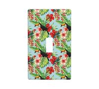 Cute Toucan Parrot Flowers Leaves Wall Plate Covers, 1- Gang Wall Plates Standard Size 4.5" x 2.76", Decorative Toggle Light Switch Cover Plate Outlet Covers, Polycarbonate Thermoplastic