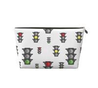 cute traffic light Pattern Makeup Bag, Cosmetic Bags Travel Toiletry Bag Make Up Bag for Women, Leather Makeup Bag Organizer, Cute Makeup Pouch Gold
