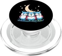 Cute Transgender Owls Under Crescent Moon Pride PopSockets PopGrip for MagSafe