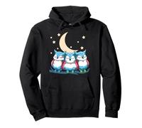 Cute Transgender Owls Under Crescent Moon Pride Pullover Hoodie