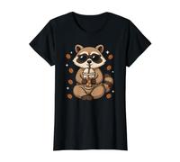 Cute Trash Panda Drinking Iced Latte Espresso Beverage Value Graphic T-Shirt