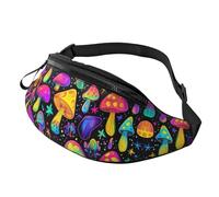 Cute Trendy Printed Crossbody Bag Mushrooms Unisex Crossbody Waist Pack Cute Mushrooms Adjustable Waist Fanny Pack Students - Trendy Hands-Free Bag for Campus Life 14X35CM