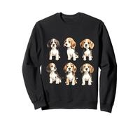 Cute Tri-Color Hound Puppy Watercolor Art Sweatshirt