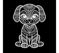 Cute Tribal Dog Drawing Mandala Wall Vinyl Sticker Decor 49.4x66.8cm Car Body Decoration White