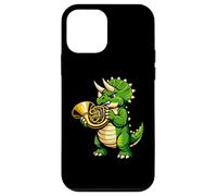 Cute Triceratops Dinosaur Playing French Horn Musician Music Case for iPhone 12 mini