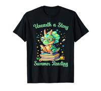 Cute Triceratops Unearth a Story 2026 Summer Reading Dinos T-Shirt
