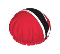 Cute Trinidad And Tobago Flag Shower Caps for Women Elastic and Reusable Bath Caps Patriotic Protection Hair Bath Hat