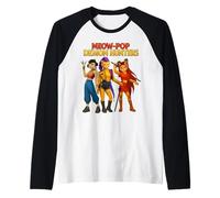 Cute Trio Cat Warriors Parody Retro Aesthetic Raglan Baseball Tee