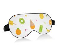 Cute Tropical Fruits Breathable Sleeping Eyes Mask, Cool Feeling Eye Sleep Cover for Summer Rest, Elastic Contoured Blindfold for Women & Men Travel