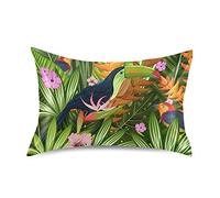 Cute Tropical Gift Parrot Bird Animal Pillowcase, King Size Soft Pillow Case Cover with Hidden Zipper Machine Washable 20" x 40"