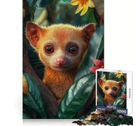 Cute Tropical Kinkajou in Rainforest 1000 Piece Jigsaw Puzzle for Teenagers Mental Boost Bright Print Fun Challenge Birthday Art Gift (38x26cm)