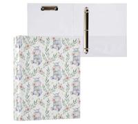 Cute Tropical Watercolor Hippo 3 D-Ring Binder A4 1 Pack with 200 Sheet for Kids School Supplies Women Men Office