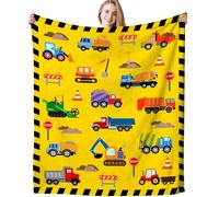 Cute Truck Construction Blanket Super Soft Flannel Throw Blankets Tractor Cars Blankets Bedding for Boys Girls Adults Gifts 50"x40"